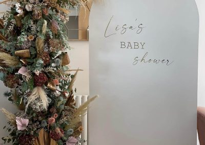 Baby shower flower arrangement